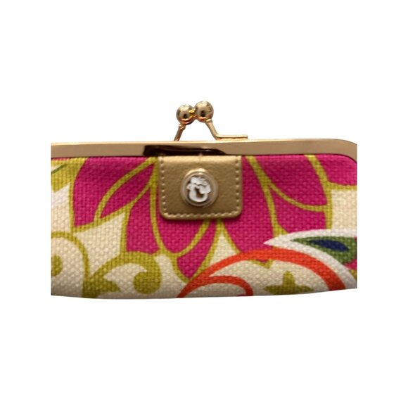 SPARTINA Floral Silver Kisslock Coin Purse Wallet - Picture 5 of 6